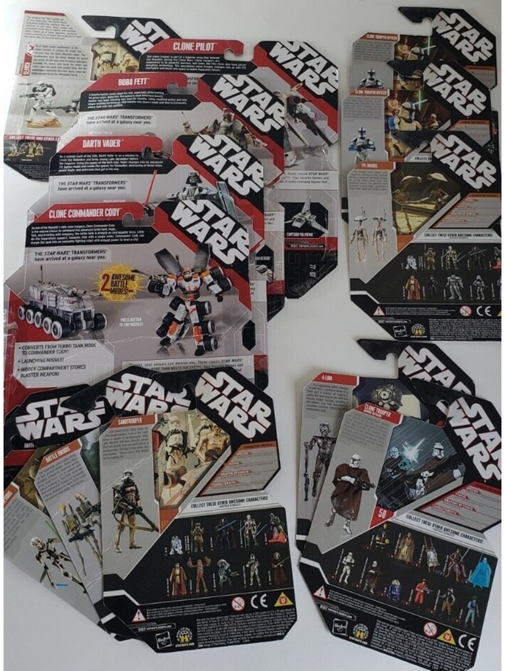 Vintage Star Wars Character Action Figure packaging character cards lot of 13